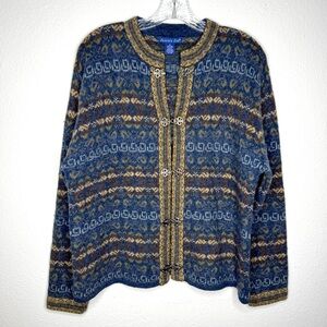 Eagle Eye 100% Wool‎ Cardigan with Metal Clasps Womens Size M Vintage